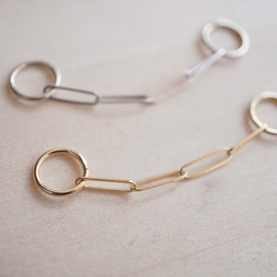 Paperclip Chained Hoops