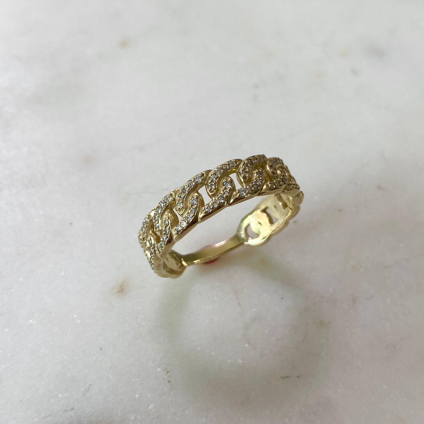 14K Diamond Pavé Chainlink Ring